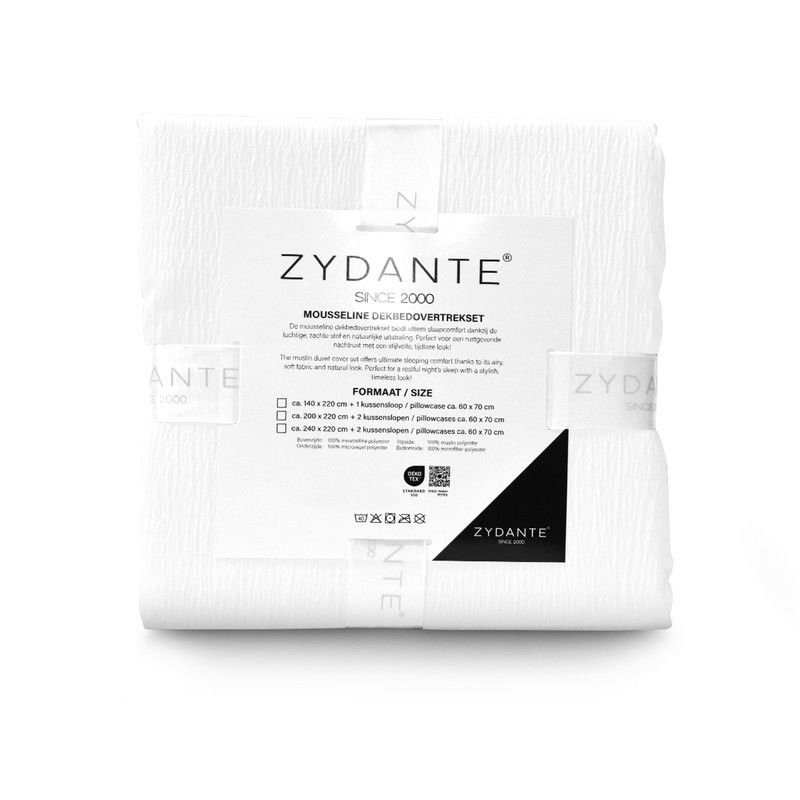 Mousseline Dekbedovertrekset Micro - Wit - 240x220 + 2*60x70 cm - 