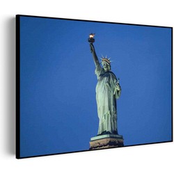 Muurwerken Akoestisch Schilderij - Vrijheidsbeeld New York Donker 01 - Geluidsdempend Wandpaneel - Wanddecoratie - Geluidsisolatie - PRO (AW 0.90) XL (120x86)