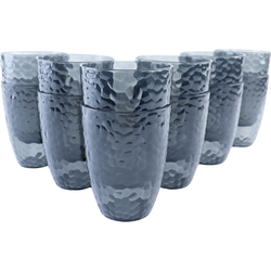 OTIX Kunststof Drinkglazen - Herbruikbaar - Set van 12 - Waterglas - Limonadeglazen - Grijs - 380ml - ZEPHYR