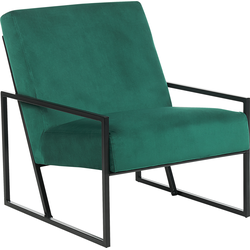 Beliani DELARY - Fauteuil-Groen-Fluweel