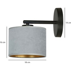 Bornholm elegante grijze ronde wandlamp E27