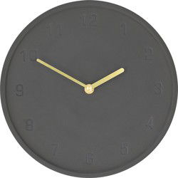 QUVIO Wandklok - 25cm - Beton - Antraciet