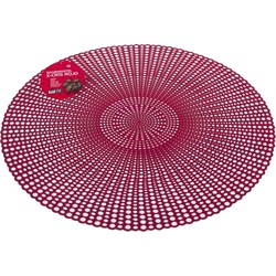 Ronde kunststof dinner placemats rood-kleur met diameter 40 cm - Placemats