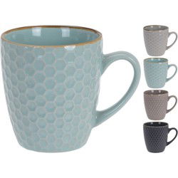 Excellent Houseware Bekers koffiekopjes - 8x - gekleurd - 300 ml - Bekers