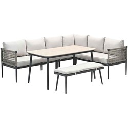 Garden Impressions Burela lounge dining set links 6-delig - taupe