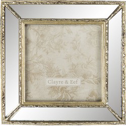 Clayre & Eef Fotolijst  10x10 cm Goudkleurig Kunststof Vierkant Fotokader