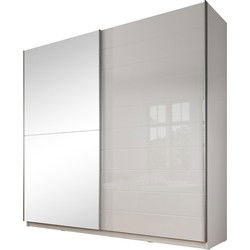 Meubella - Kledingkast Mariah - Wit - 217 cm - Met spiegel