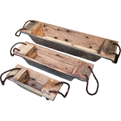 Benoa Anthony Wooden Khaliya With Rope Set of 3