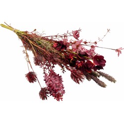 Lolaa Kunstbloemen boeket Burgundy glitter 60cm