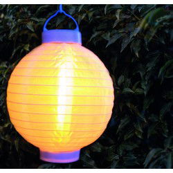 Solar lampion met vlameffect wit 20 cm