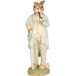 Clayre & Eef Decoratie Beeld Konijn 33 cm Beige Kunststof