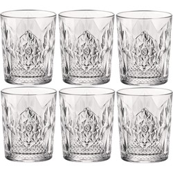 Bormioli Rocco Whiskeyglazen - 6x stuks - glas - 390 ml - gedecoreerd - drinkglazen - borrelglazen - Whiskeyglazen