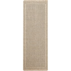  Buitenkleed - Balkon, Terras, Keuken - Jute-Look Tapijt PENNY - Beige/Zwart - 80x220 cm 