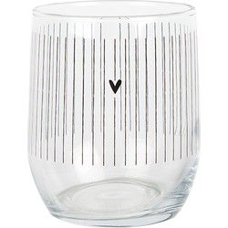 Clayre & Eef Waterglas 300 ml Transparant Glas Hart Drinkbeker