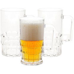 Bierpul/bierglas - 12x - 300 ml - transparant - onbreekbaar kunststof - Bierglazen