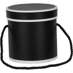 Clayre & Eef Geschenkdoos Ø 12x12 cm Zwart Karton Rond