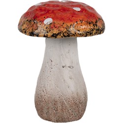 Clayre & Eef Decoratie Paddenstoel Ø 5x7 cm Rood Wit Keramiek