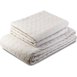 Zydante Home® Bedsprei Incl. 2 Hoezen -Beige Circles - 220x240 cm + 2 * 60x70 cm