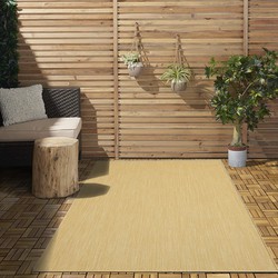 Nilus Laagpolig Effen Geel vloerkleed - Indoor En Outdoor