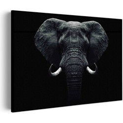 Muurwerken Akoestisch Schilderij - Olifant Zwart Wit - Geluidsdempend Wandpaneel - Wanddecoratie - Geluidsisolatie - PRO (AW 0.90) L (100x72)