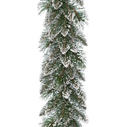 Decoris Guirlande - kerstslinger - groen - met nepsneeuw - 270 cm - Kerstslingers