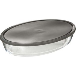 5Five Ovenschaal met deksel - borosilicaat glas - ovaal - 3 Liter - 34 x 24 x 6,7 cm - Ovenschalen