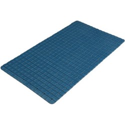 Urban Living Badkamer/douche anti slip mat - rubber - voor op de vloer - donkerblauw - 39 x 69 cm - Badmatjes