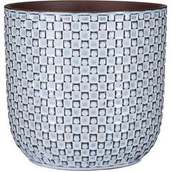 Mica Decorations Daan Bloempot - H20 x Ø21 cm - Keramiek - Blauw