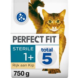 Droogvoer voor volwassen katten sterile 750g stazak PERFECT FIT