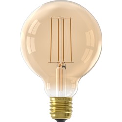 LED volglas LangFilament Globelamp 220-240V 4.5W 470lm E27 G95, Goud 2100K Dimbaar - Calex
