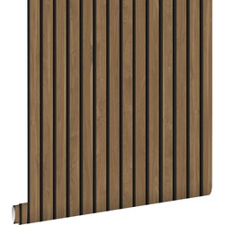 ESTAhome behang houten wandpanelen 3d bruin - 50 x 900 cm - 139609