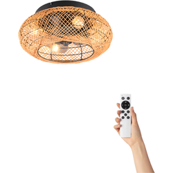 Plafondventilator Sander met verlichting - Ø50cm – 3 snelheden - Afstandsbediening -  Bruin