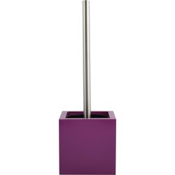 MSV Toiletborstel in MDF houder/rvs wc-borstel - paars - 37 cm - Toiletborstels