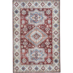 Vercai Rugs Fenix Collectie - Laagpolig Vloerkleed - Modern Tapijt met Vintage Ontwerp - Chenille - Rood - 160x230 cm