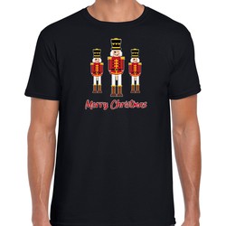 Bellatio Decorations fout kersttrui t-shirt heren - Notenkrakers - zwart - piemel/penis S - kerst t-shirts