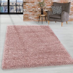 Azure Hoogpolig Roze vloerkleed - Effen - 160 X 230 CM