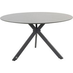 Locarno Tafelframe Antracite Met Locarno HPL Slate Tafelblad diameter 130 cm