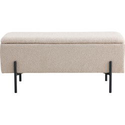 House Nordic Bankje Watford Bouclé met Opslag Beige 95x36,5x46cm