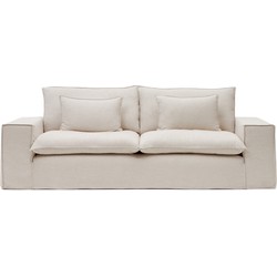 Kave Home - 3-zitsbank Anarela met afneembare hoes en beige linnen kussens 280 cm