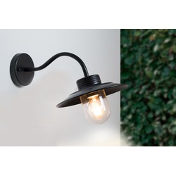 Groenovatie Industriële Wandlamp Metaal En Glas Voor Buiten, Zwart