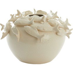 Light & Living - Vaas FISH - Ø40x27cm - Wit
