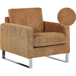 Beliani VIND - Fauteuil-Bruin-Corduroy