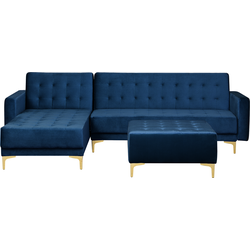 Beliani ABERDEEN - Modulaire Sofa-Blauw-Fluweel