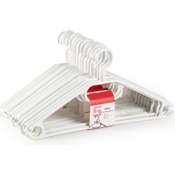 Voordeelset witte kledinghangers 40x stuks - Kledinghangers