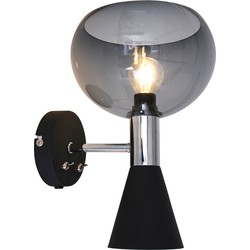 Anne Light and home wandlamp Fastlåst - zwart - metaal - 2570ZW