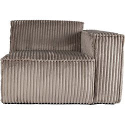PTMD Animo Sofa With Armrest Right Texarm Taupe
