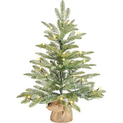 Black Box Trees Brewer Kunstkerstboom in Jute met LED verlichting - H60 x Ø48 cm - Frosted Green