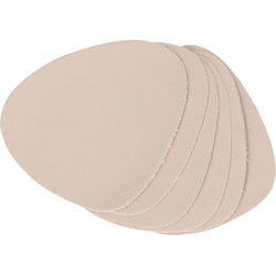 Zeller Glazenonderzetters - 6x stuks - Lederlook Creme - 10x12cm - Glazenonderzetters