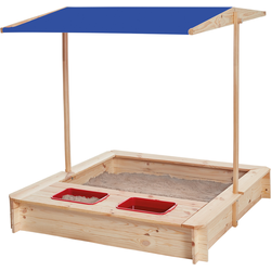 HIXA Zandbak - voor Kinderen - met Overkapping - Deksel - Hout - Modderkeuken - 118x118cm - voor Buiten