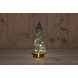 B.O.T. Tree Glass 10X23,5 cm Grey With Golden Base 10Led